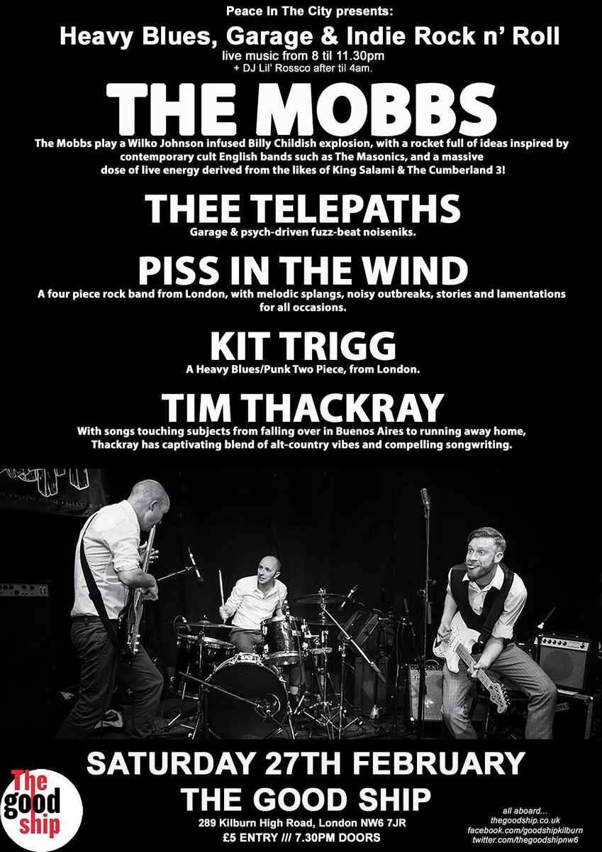 Hey <a href="/LondonGigGuide/">LondonGigGuide</a> <a href="/tomducroz/">Tom Du Croz</a>! The Mobbs are heading to London on the 27th Feb, it would be great to see you there!