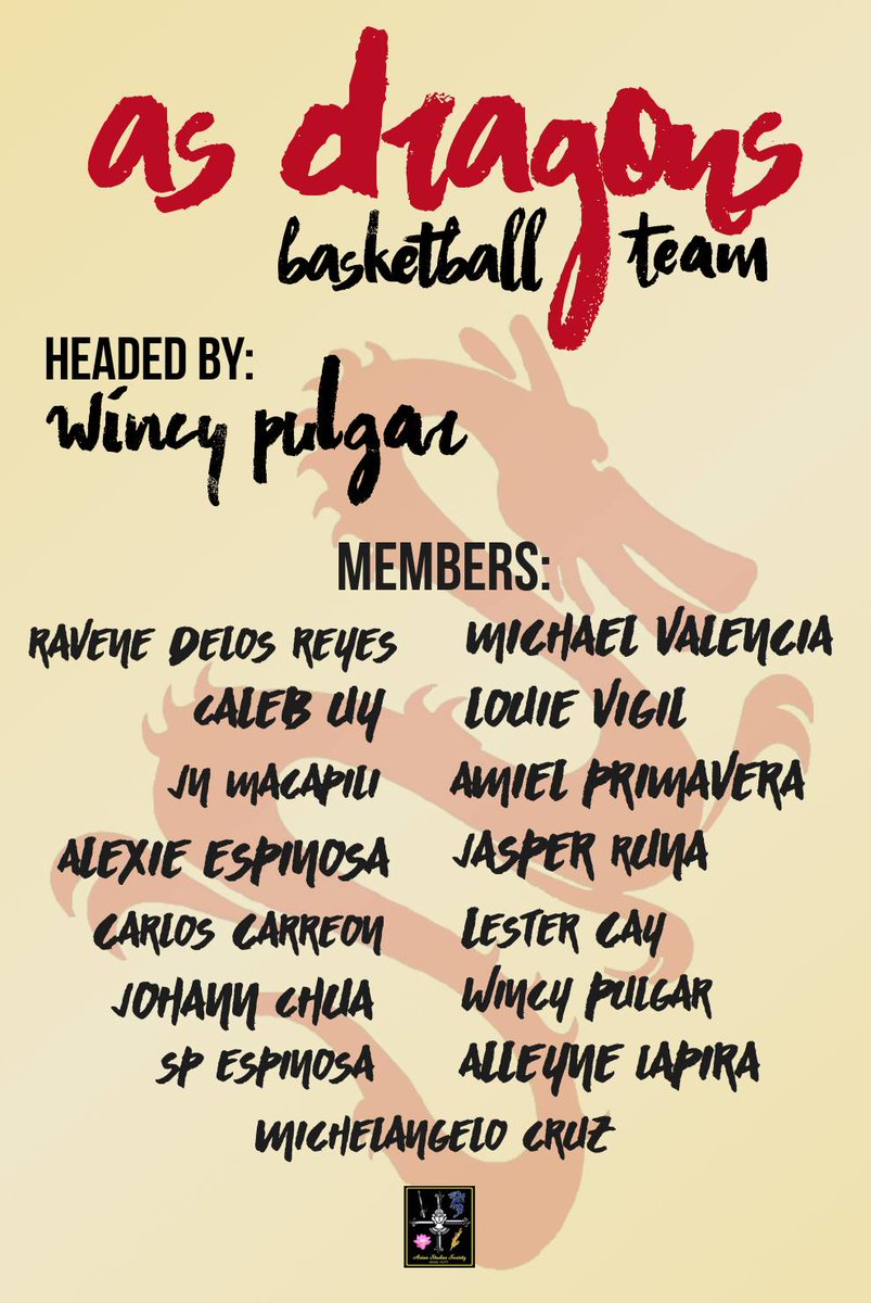 assoc_ust's tweet photo. Best of luck to the official sports guild of the UST Asian Studies Society, @ASDragons! :) #ASLegacy https://t.co/XePKnpfHPI