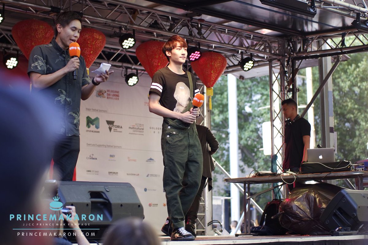 _princemakaron's tweet photo. 160214 #JJCC #PrinceMak Melbourne Chinatown CNY Festival @SBSPopAsia | Do not edit/crop logo. Repost with credits. https://t.co/t9J1HUcrUt