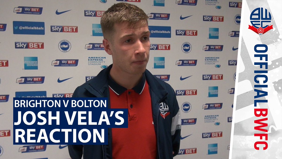 OfficialBWFC's tweet photo. WATCH: @velajosh25 spoke to #BWFC following Saturday's clash with @OfficialBHAFC: https://t.co/qvHDS5NQle #BHAvBOL https://t.co/ldtxWiu6Kk