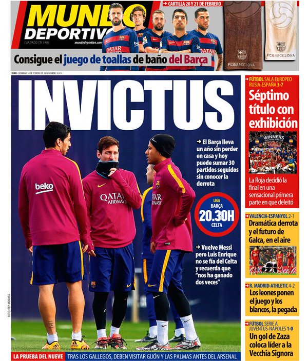 FonsiLoaiza's tweet photo. No son prensa deportiva, son relaciones públicas de los dirigentes de Barça y RM. Ninguna portada para FÚTBOL SALA. https://t.co/P2DobItn4L