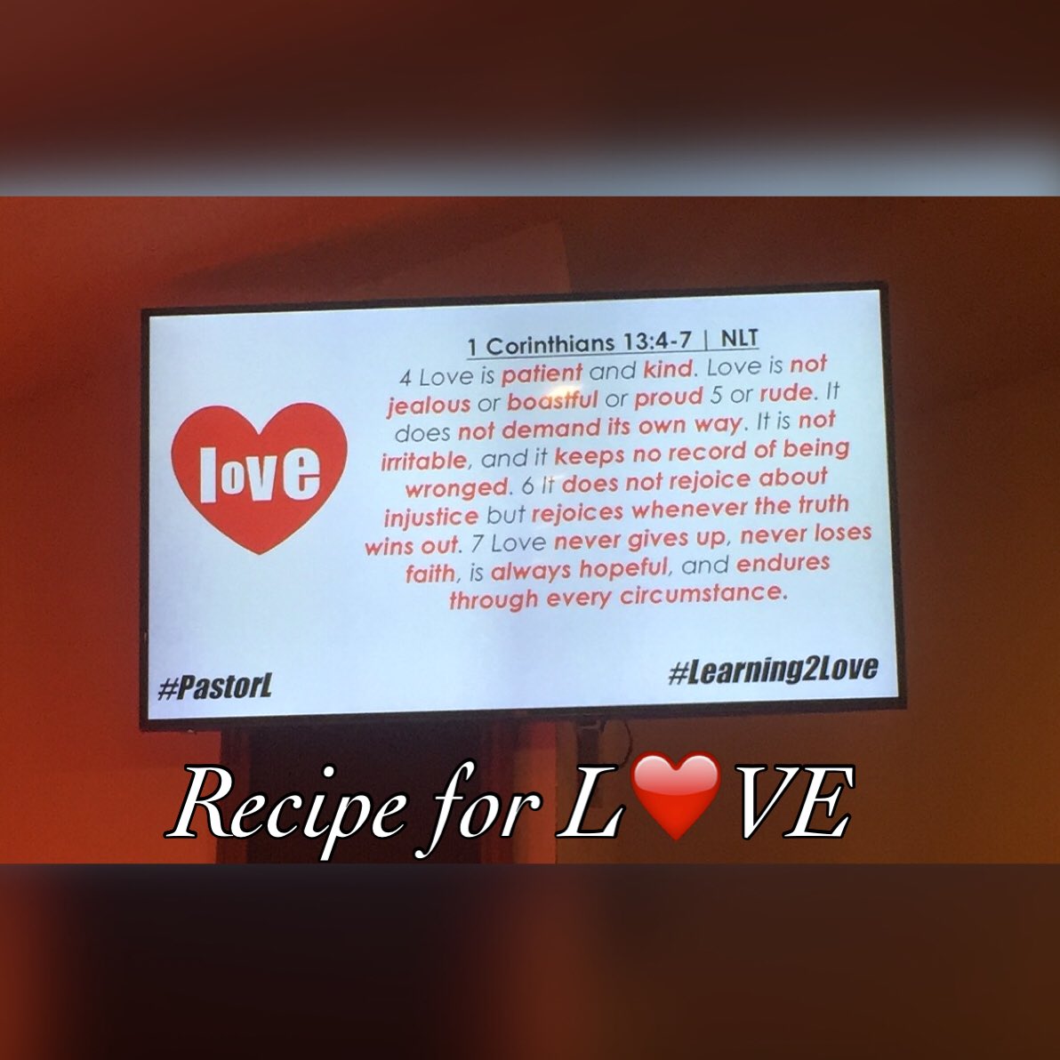 nlcctr's tweet photo. "These ingredients GUARANTEE God results when loving God's way!" @LaKeidaR #Learning2Love #NLCC https://t.co/oF0eKizfA2