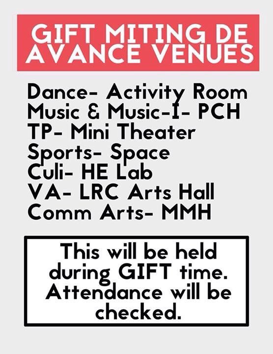 CFCulinary1516's tweet photo. Final reminders for the Miting de Avance tomorrow! VOTE WISELY! :) https://t.co/gwU3uAFf7V