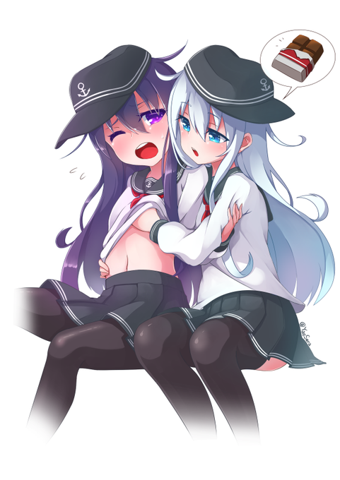 「チョコちょだい」
「やぁん♥ そ、そこには何もないよ!」

確かに、なにもないよね
ハッピーバレンタイン♥

#艦これ #艦隊これくしょん #暁 #響 #バレンタインデー 