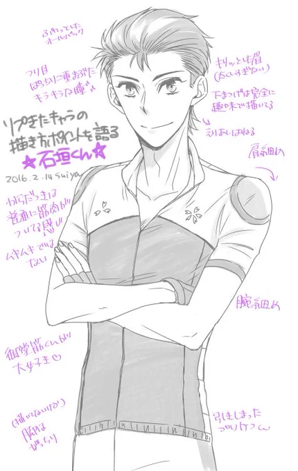 #リプきたキャラの描き方ポイントを語る 石垣くん(@with_melancholyトーマさんから) 