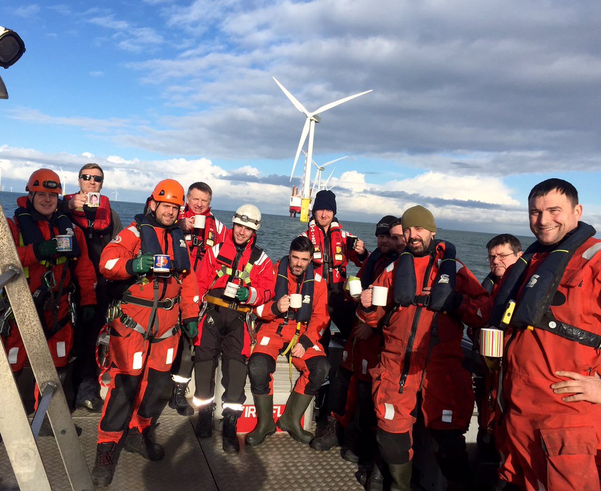 Windfarm Technitians take time out to put kettle on whilst working offshore #TAW2016 #T4TINNITUS @BritishTinnitus