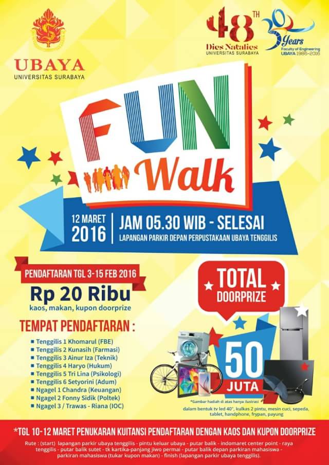 DPM_FT_Ubaya's tweet photo. Yuk Engineers ikut FUN WALK 😎😎 #ubaya #lustrumfakultasteknik #walk https://t.co/EfjvDhCauG