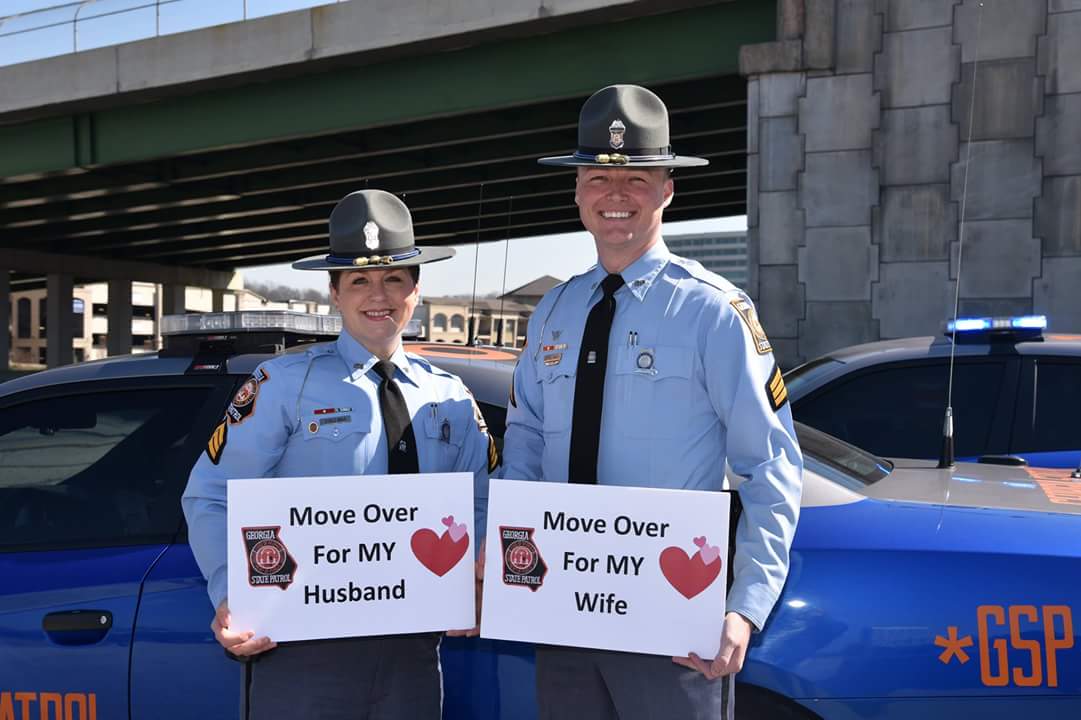 ga_dps's tweet image. Move Over for all first responders. SGTs Chris &amp;amp; Stephanie Stallings want you to know why this law is so important.