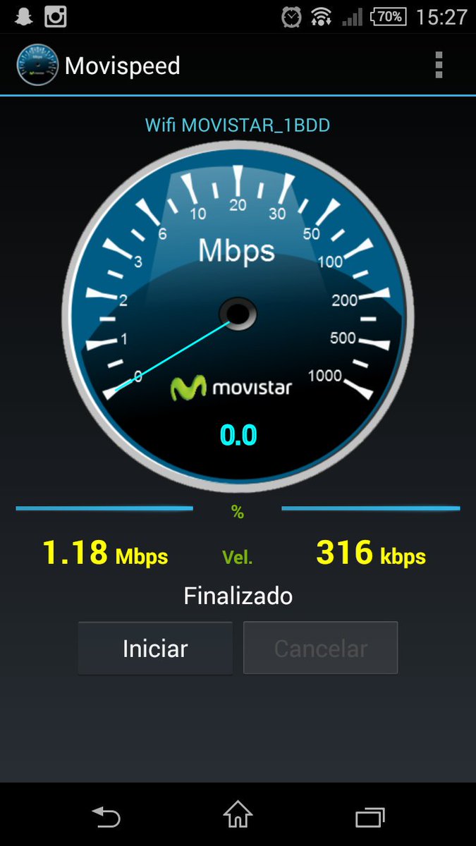 JOS31999LP's tweet photo. @movistar_es Por que me llega apenas un mega de bajada si tengo contratados 6? Un saludo https://t.co/pliSIINWGA
