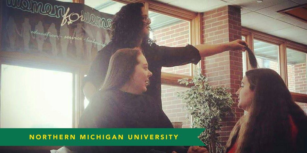 NorthernMichU's tweet photo. Long hair, don't care? "Comb" on over to the Women for Women Hair Drive anytime until 2 p.m. in Payne/Halvy lobby. https://t.co/nZXmf1ERX0
