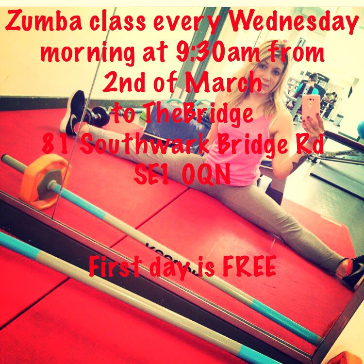 Faffared's tweet photo. Join my class from 2nd of March at 9:30am to TheBridge SE1 0QN #zumba #Zumbalove #summerbody #prep #fun #relax https://t.co/WbbbRu3ykg