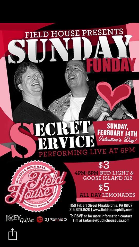 FieldHousePHL's tweet photo. Love at first sound! ππππ #SundayFunday with SECRET SERVICE! #FieldHousePhilly #ValentinesDay #SundayFun https://t.co/lpjbAEjCOy