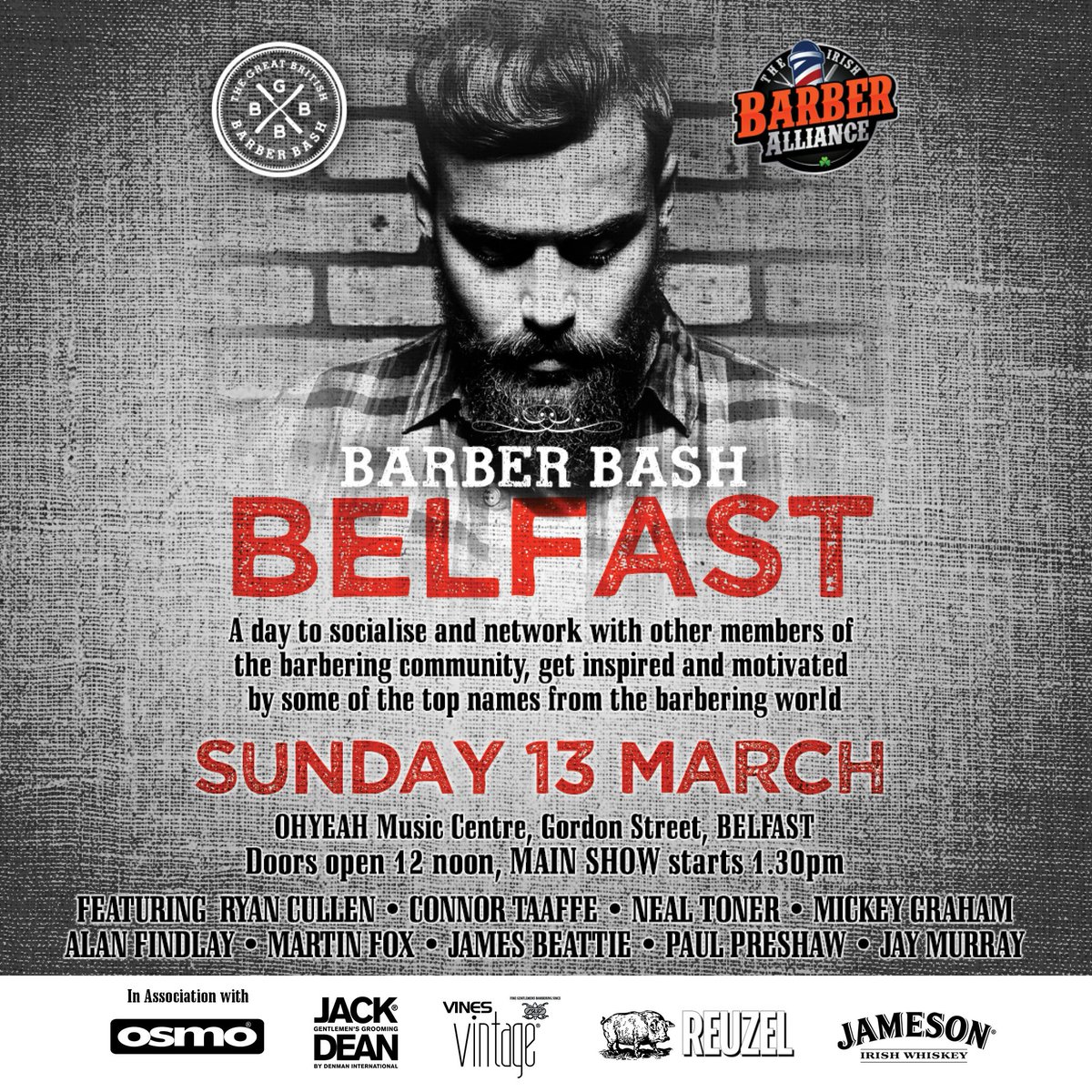 GuruScissor's tweet photo. #barberbashbelfast is going to be another sell out show with some major supporters onboard - @OsmoUK @vinesvintage37 https://t.co/NZ1II9CKGC