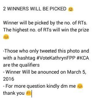 TSKathniels's tweet photo. I want to win @QueenKathrynbby GIVEAWAYS
 
#VoteKathrynFPP #KCA https://t.co/yBJFJgMSQ7