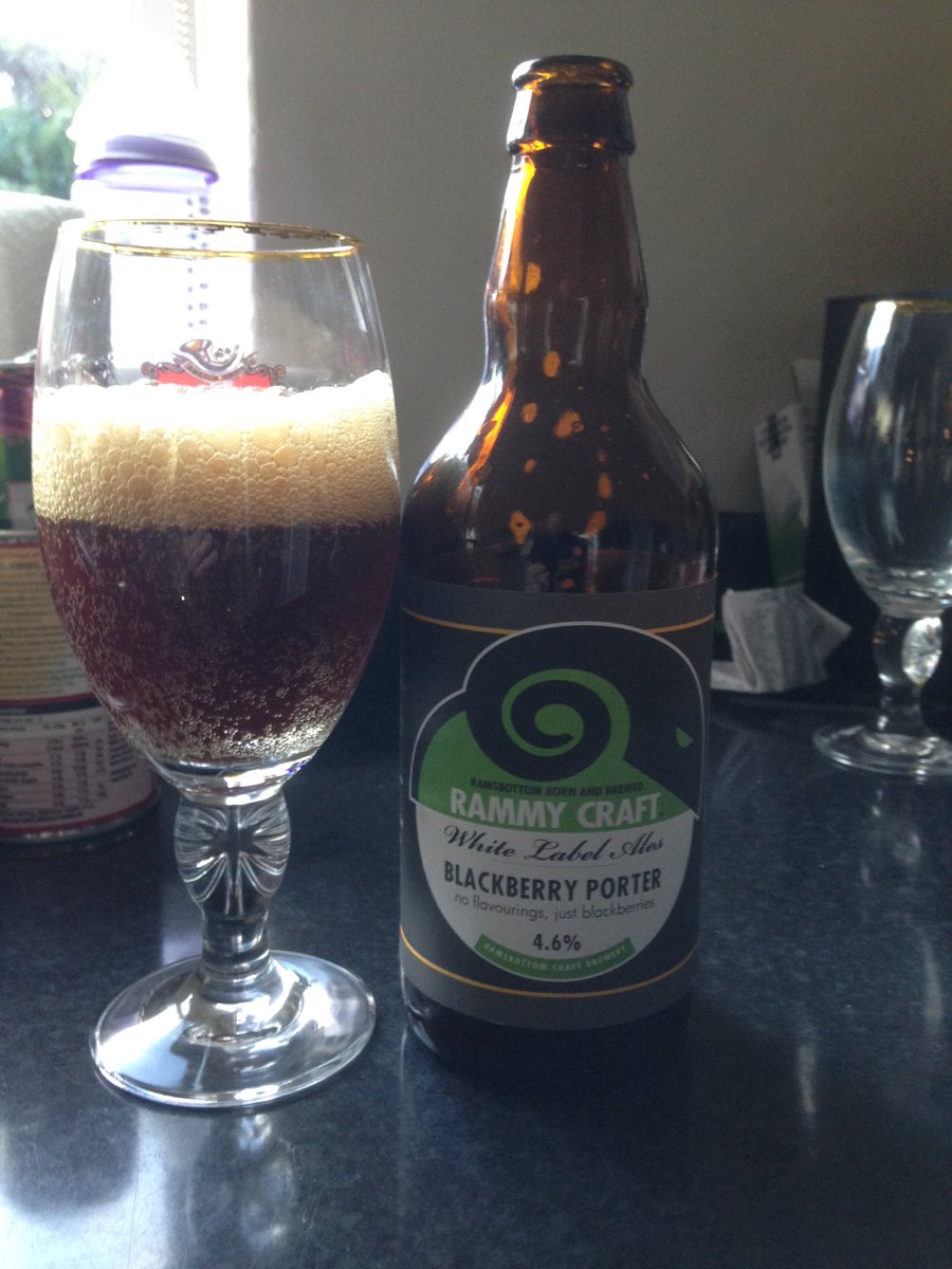 HolywellBrewing's tweet photo. Sharing a @rammycraftbrew Blackberry Porter whilst watching football. Good to have a gentle 4.6% for a change. Nice! https://t.co/Vzcc98Jldd
