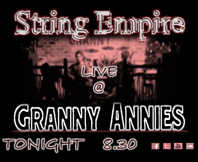 StringEmpire's tweet image. Love and Acoustic Thunderstorms are in the air...
@WhatsonDS @gigsnip #GrannyAnniesDerry