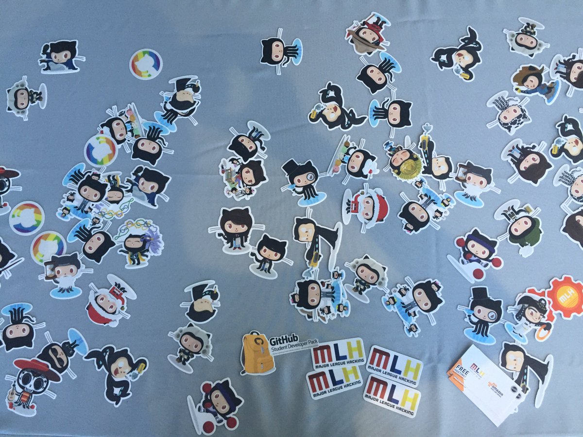 MLHacks's tweet photo. After you submit, come on down to the MLH booth and grab an Octocat sticker, courtesy of @github !
#hackbu https://t.co/LlyGDfv6TX
