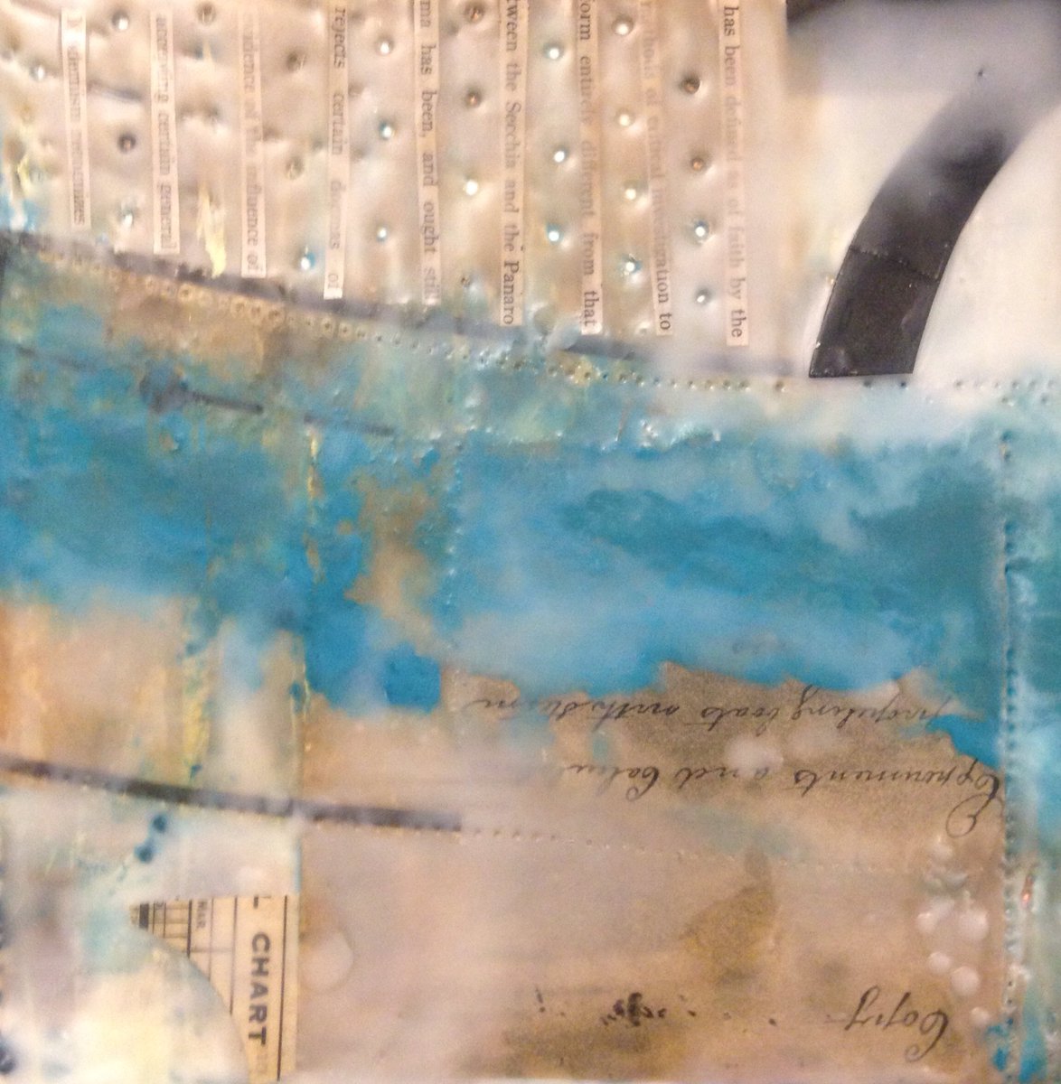 AprilHouse's tweet photo. a wax piece i created, "Chart 7" 5"x5" https://t.co/IAi3IBiDwC
