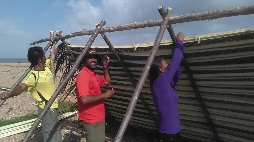 Life on the beach can be tough! Eating coconuts and building rain shelters. #ShellBeach