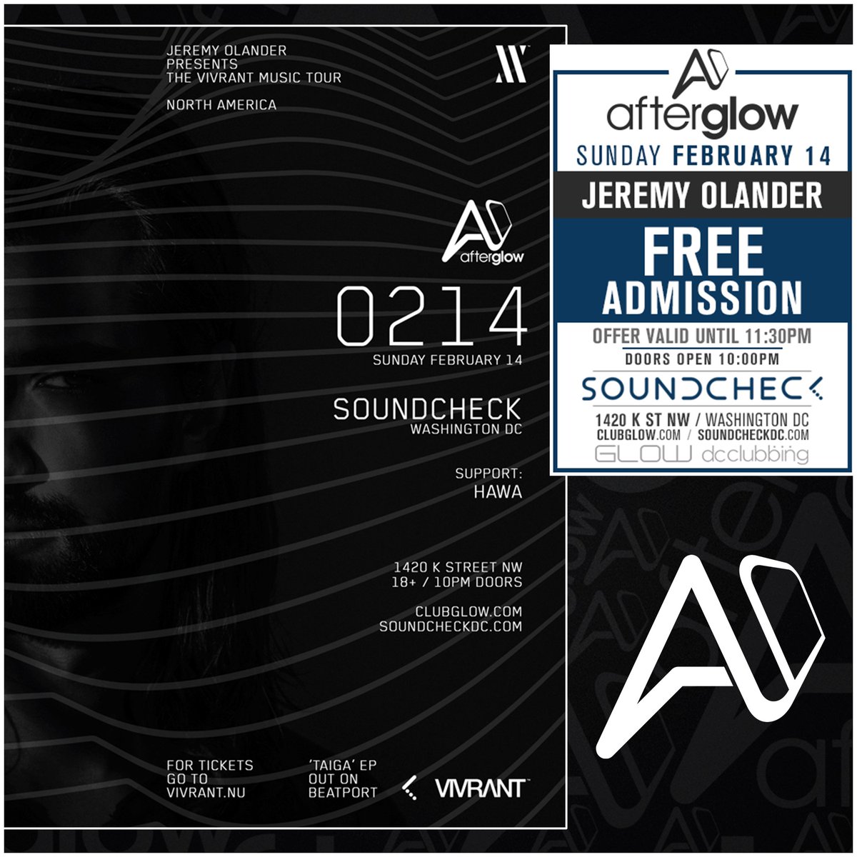 ClubGlow's tweet photo. TONIGHT: 

@jeremyolander makes his @soundcheckdc debut! We're open/serving late for the holiday weekend! #Vivrant https://t.co/gcPc2CIgQS