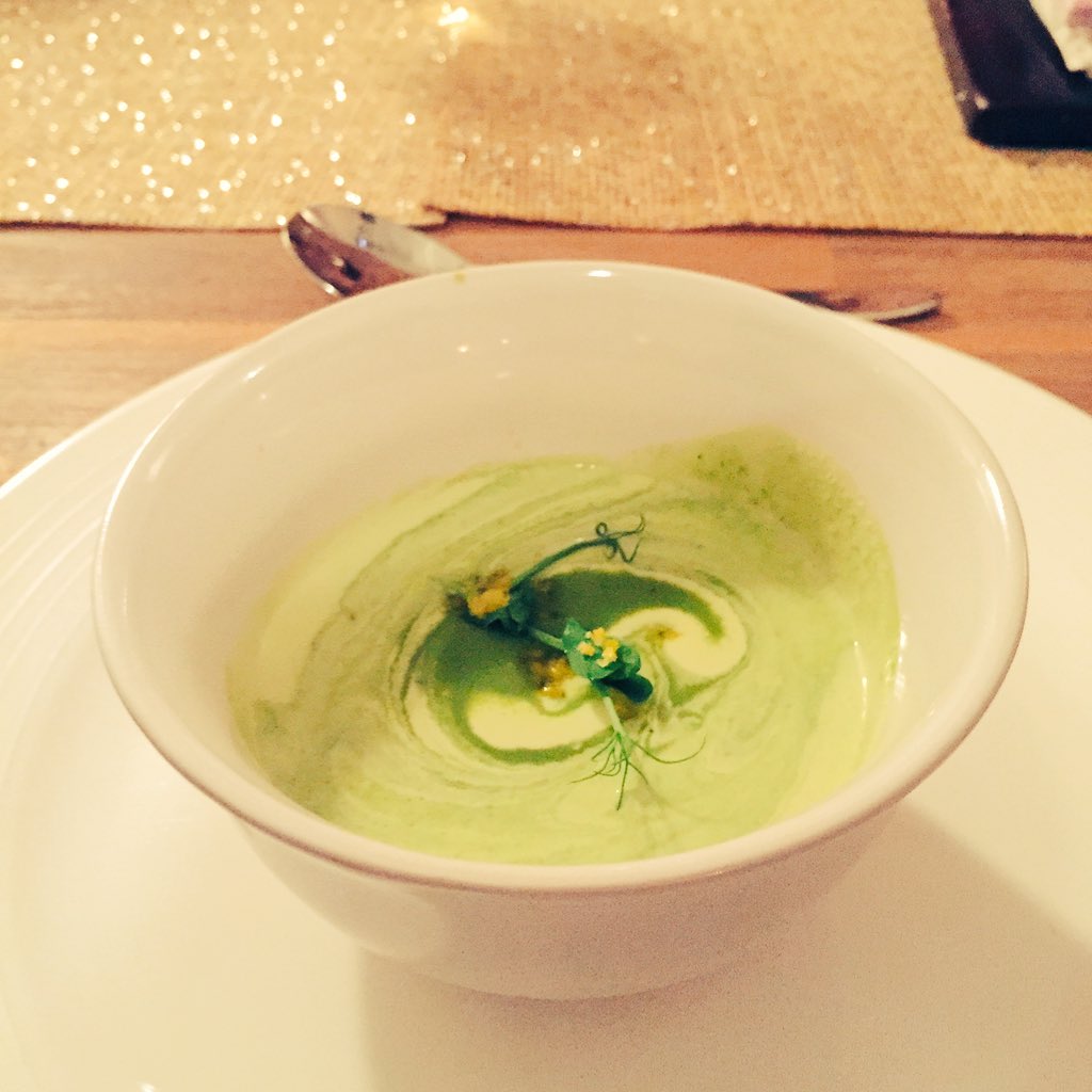 thejoburgfoodie's tweet image. Another fantastic @ServedSA tasting in full swing. First course: chilled pea soup with creme fraiche &amp;amp; citrus salts.
