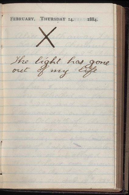 HistoryInPics's tweet photo. Theodore Roosevelt's diary on Valentine's day, after his wife and mother died on the same day in 1884. https://t.co/X5wXKYo9Qm