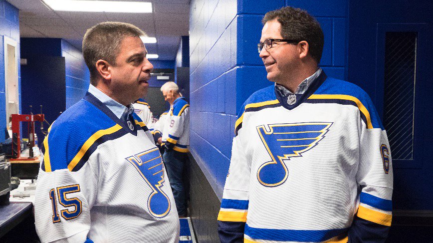 StLouisBlues's tweet photo. .@RFabbri15 & @JEdmundson3 say dads are giving them extra adrenaline and it shows. WATCH: https://t.co/na5AivkWd3 https://t.co/rmLh6lVIbW
