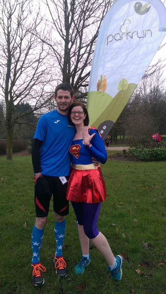telfordparkrun's tweet photo. HUGE @bbcgoodnews Fans (Clare &amp; Rich) made history, by getting engaged at this week's Valentines @telfordparkrun! https://t.co/jOJ22UEKLn
