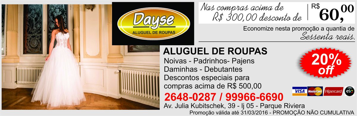 Supercheque's tweet photo. Dayse - aluguel de roupas para festas - Cabo Frio - RJ
Baixe, imprima seu SUPERCHEQUE e economize! https://t.co/OoRBxoHxCC