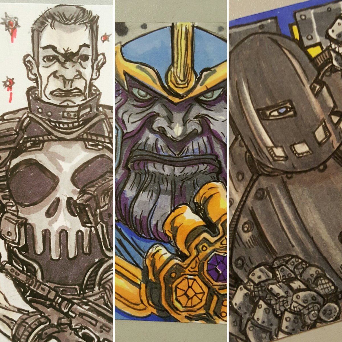 AngelDfallenOne's tweet photo. Finally colored #Thanos #classicironman #punisher #sketchcard #sketchfuel #Marvel https://t.co/ZT6Z178zub