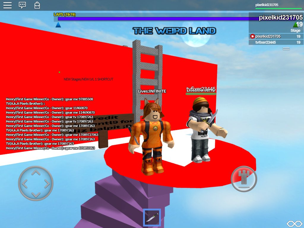 pixelgamer0's tweet photo. While I playing roblox on weird land and I got stab Ps if you want to play it here it is https://t.co/FfqKqEOHgo https://t.co/Ld9w5fEr0F