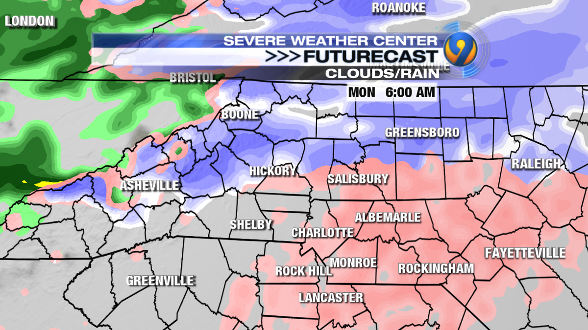 JohnAhrensWSOC9's tweet photo. Latest model doesn't have any snow period in #CLT. Straight to FRZ Rain. Have to see how this plays out #CLTIce https://t.co/qjDm4MeJPM