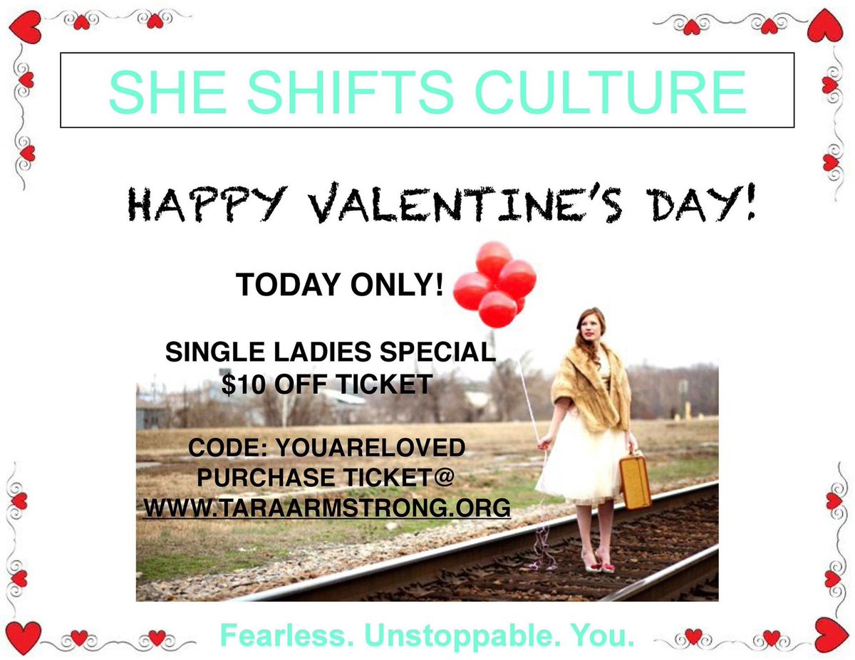 SheShifts's tweet photo. SINGLE LADIES we have gift for You.  $10 OFF #SheShiftsCulture ticket. Purchase@ https://t.co/8CCgzM7OUt  We ❤️ you! https://t.co/b3ii3CmRP2