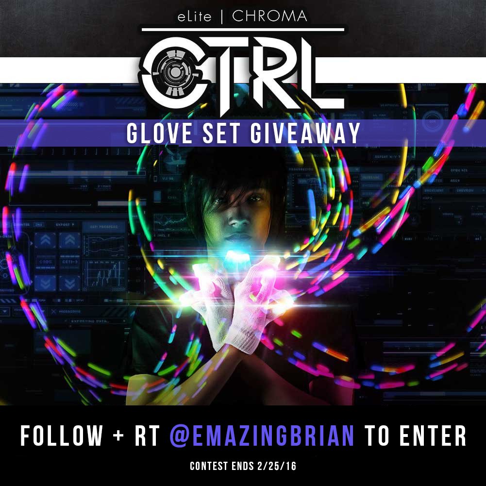 EmazingBrian's tweet photo. Win a Chroma CTRL glove set from @EmazingLights!! Follow @EmazingBrian + RT to enter!! https://t.co/wty3zaI679