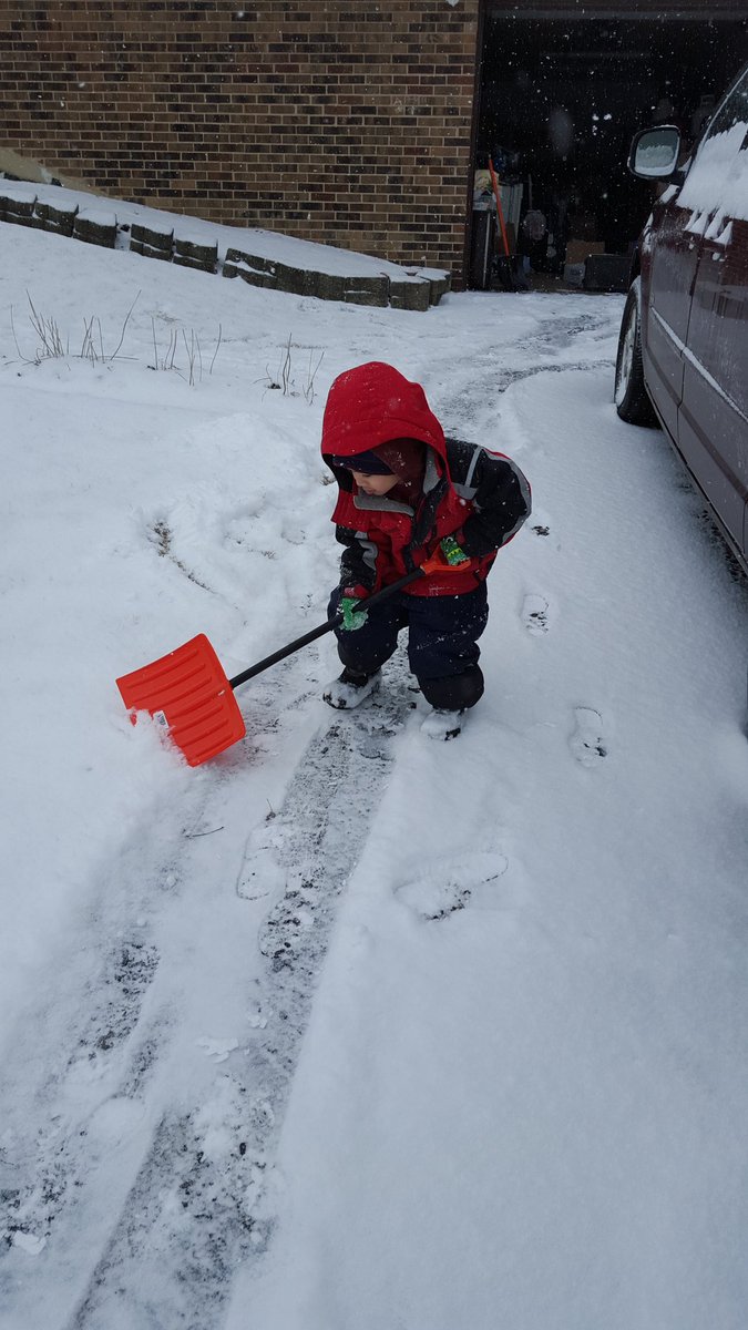 solomom101's tweet photo. True Luv is...a 3 year old who insists on helping his mother shovel the snow https://t.co/3EzHQKV2Dr