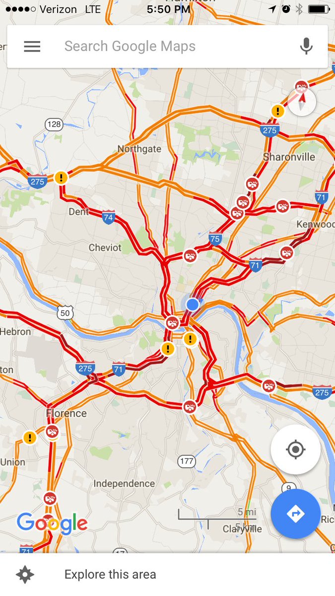 Louisville >>> Cincy in 4+ hours.