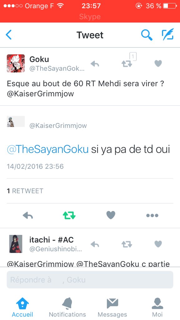 17cheikeef's tweet image. Mes amis Retweeté sa en Mass #VirezMehdi #JeSuisNaruto #RTForRT
