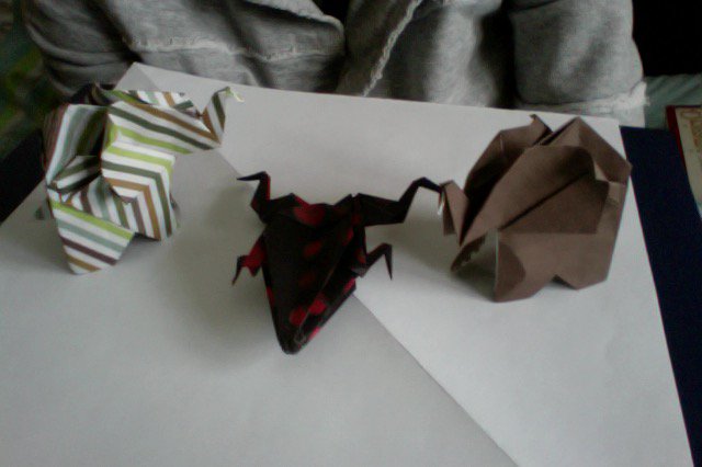 Geetzometry's tweet photo. I've got a veritable paper menagerie! Only a few left before I put them all together in a mobile :) #origami https://t.co/rs41oEsaXf