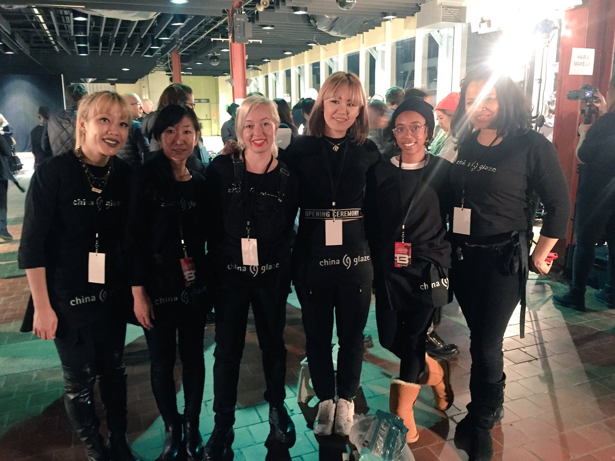 .<a href="/NaomiNailsNyc/">NAOMI YASUDA</a> &amp; the amazing <a href="/ChinaGlaze/">China Glaze</a> ladies behind our #NYFW manis 💅