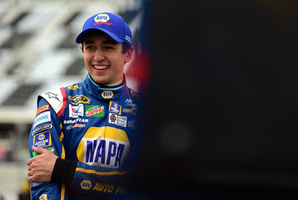 NASCAR's tweet photo. .@chaseelliott will lead the field to the green in Sunday's #DAYTONA500: https://t.co/QsWTDSjY6P https://t.co/SOorVtMBNj