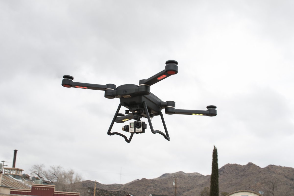 Armed to the teeth with a GoPro Hero4 Black, 29 minuets of flight time and 1.25 miles of transmission distance!