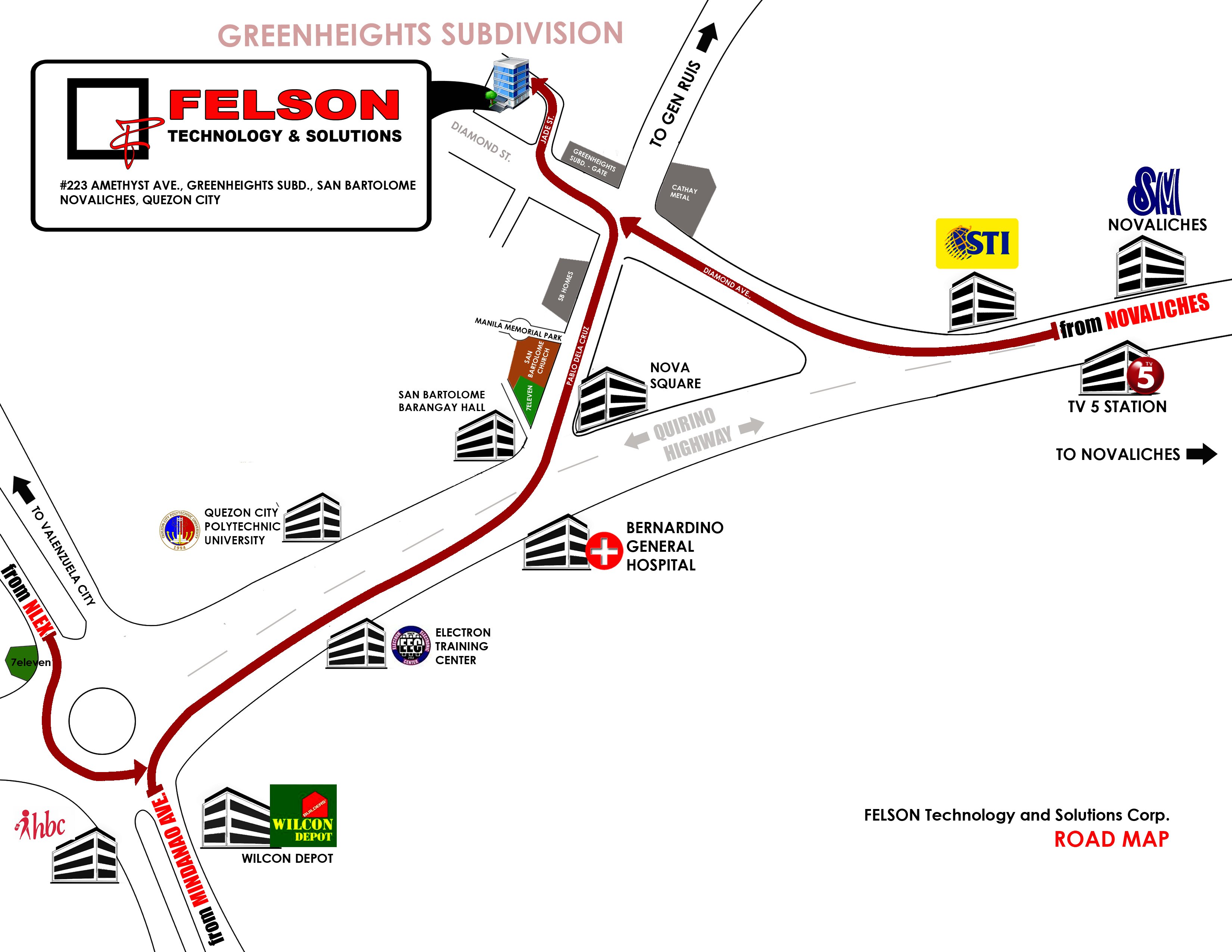 Novaliches Quezon City Map Felson Hardware On Twitter: "Felson Location Map: #223 Amethyst Ave.,  Greenheights Subd., San Bartolome, Novaliches, Quezon City Look For Ace  Https://T.co/Z0A8Tfk6Dq" / Twitter