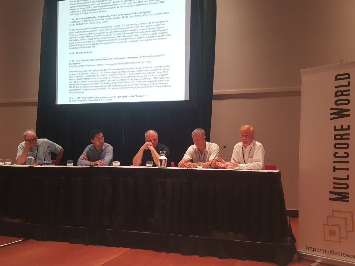 MulticoreWorld's tweet photo. Panel #multicoreworld #programming_models for heterogeneous parallel systems https://t.co/Z3gEA0opLo