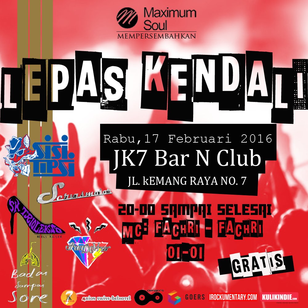 maxsoul_'s tweet photo. Dimeriahkan oleh @fraadevroo , Servis Motor, @badaisampaisore, Sk Trio Lekso di @Jk7BarandClub . GRATIS.. https://t.co/7TssLPWDVS
