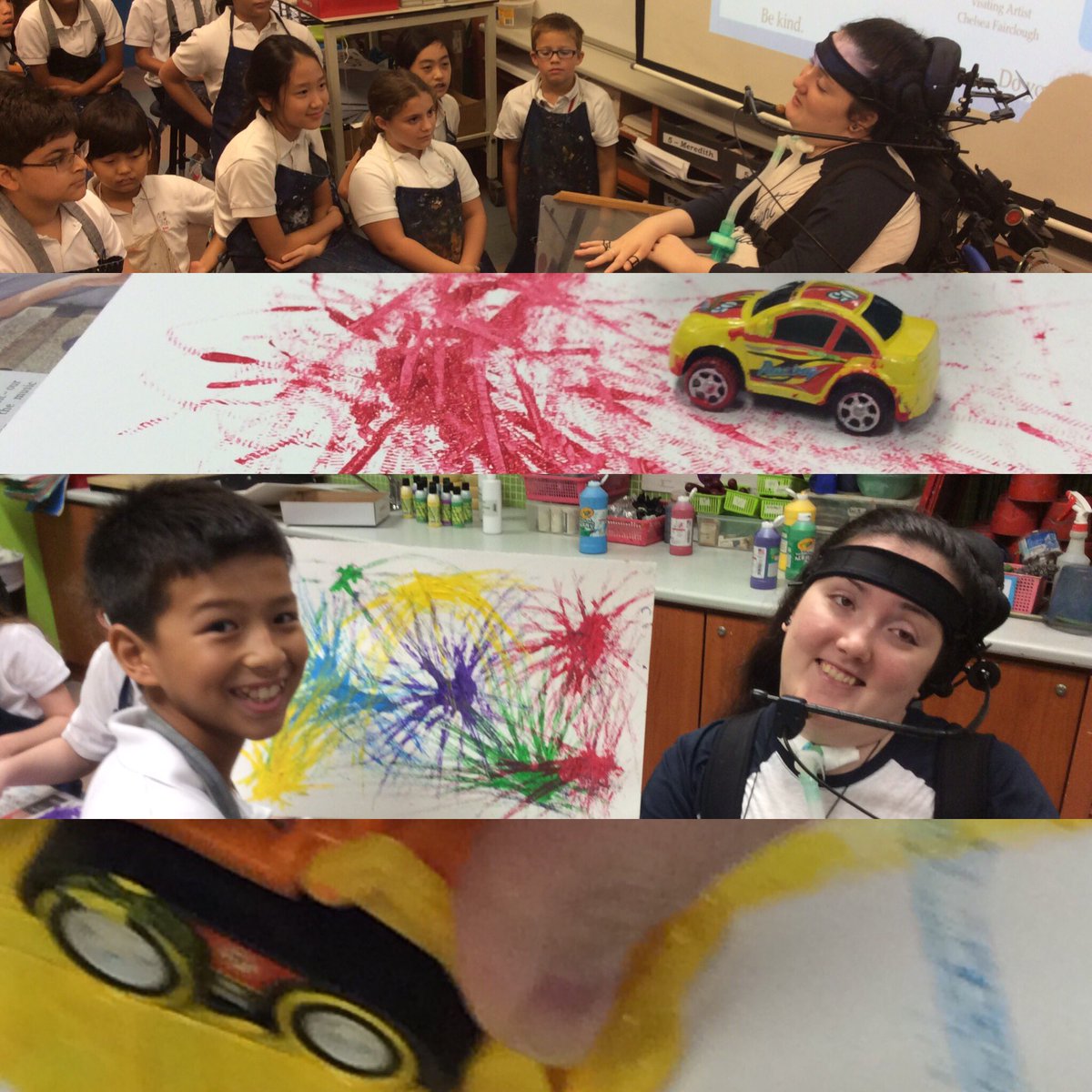 kmcfadzen's tweet photo. Things are really rolling with Chelsea as our visiting. #StudioC100 #sasedu #paintability #sasesart #wheelieart https://t.co/sjvoXNXsOW