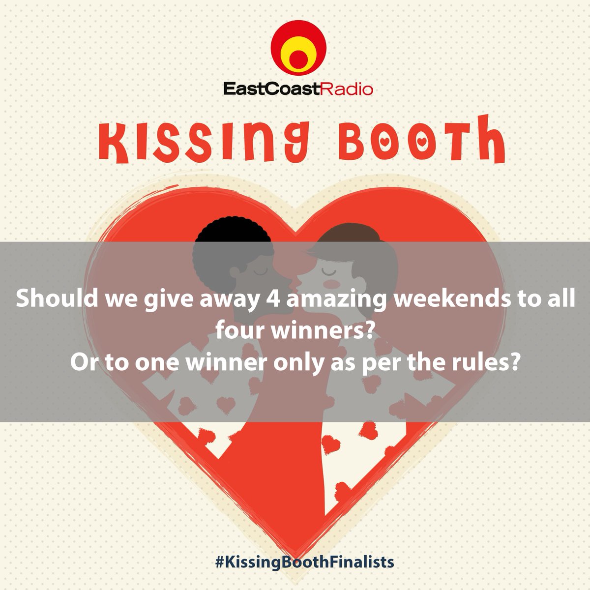 ECRBreakfast's tweet image. We need your help, what should we do? #KissingBoothFinalists