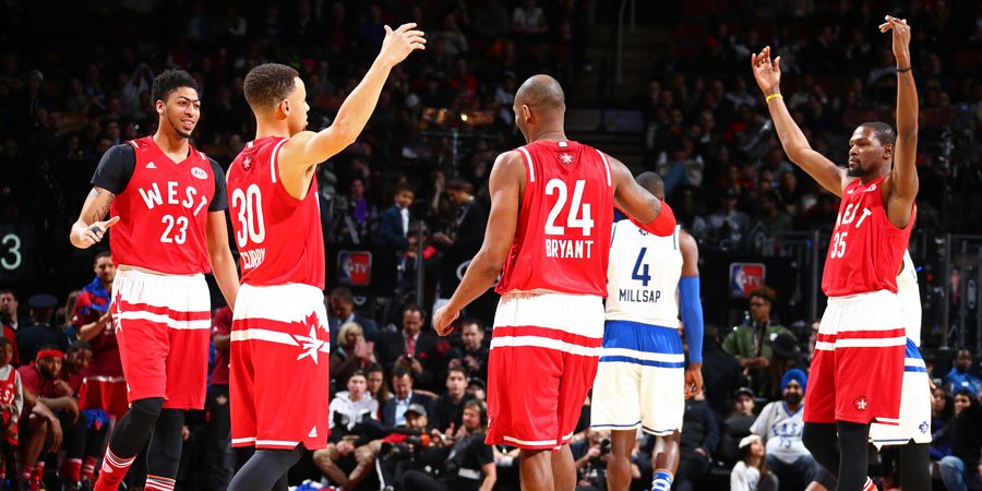 warriors's tweet photo. Celebrate Team West's #NBAAllStarTO win w/🆓 shipping (orders of $50+) until midnight! @warriors_store➡Code: WARRIORS https://t.co/U4oe3ZzPB1