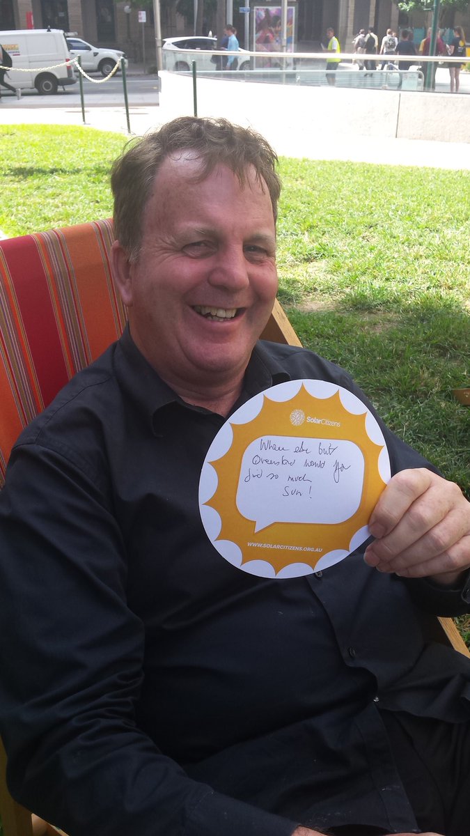 MarieCarvolth's tweet photo. Brisbane wants strong solar & renewable energy policy #SolarSupercharge #SolarCitizens @TurnbullMalcolm @GregHuntMP https://t.co/KU9qYaq6hv