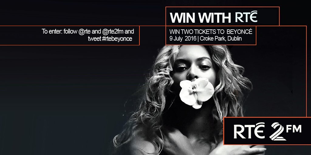 rte's tweet photo. Win 2 tix to BEYONCÉ at Croke Park! Just follow @rte &amp; @RTE2fm &amp; tweet #rtebeyonce for your chance to win https://t.co/2JkhRM7gQs