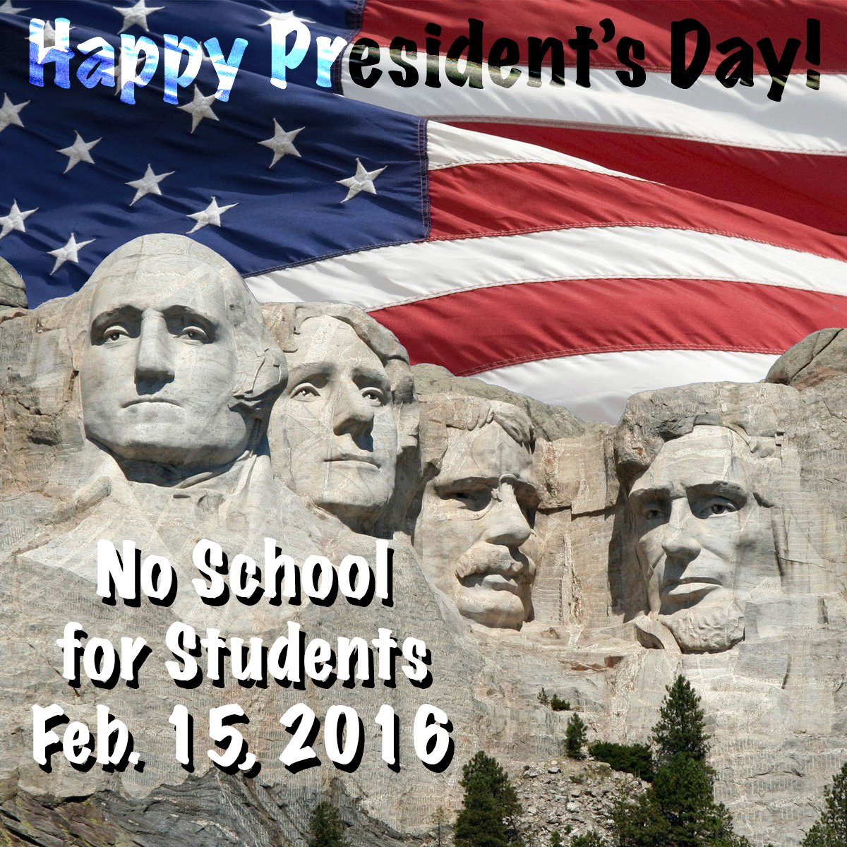 CharMeckSchools's tweet photo. CMS is closed for students today, Mon., Feb. 15. It's a Code A day for staff.
Have a Safe and Happy President's Day! https://t.co/by9knNj0eg